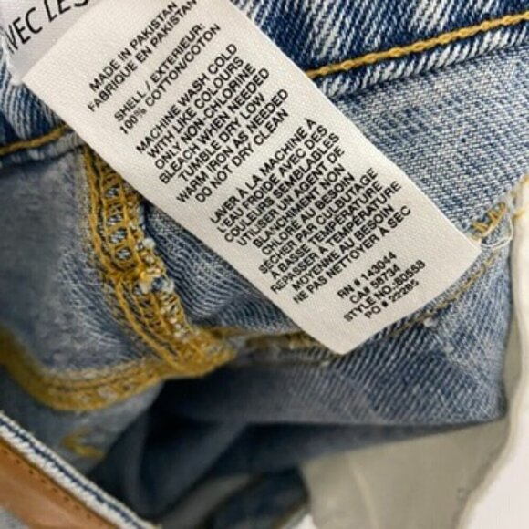 Avec Les Filles Ripped Mid Rise Mom Jeans Distressed Straight Leg Size 27 - Picture 8 of 9